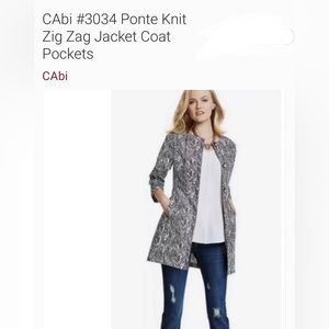 Cabi ponte knit zig zag coat